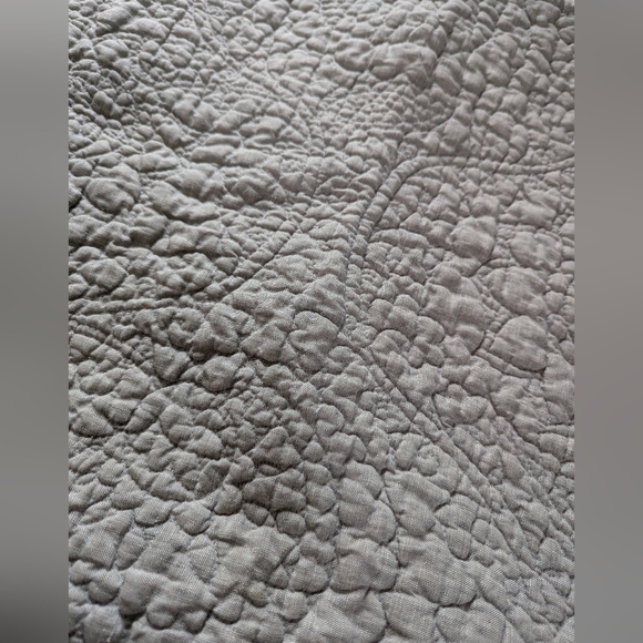 Pottery Barn Belgium Flax Linen Floral Stitch King Shams Set Of 2 - Picture 5 of 9